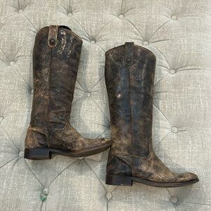 Frye distressed‎ leather boots size 6